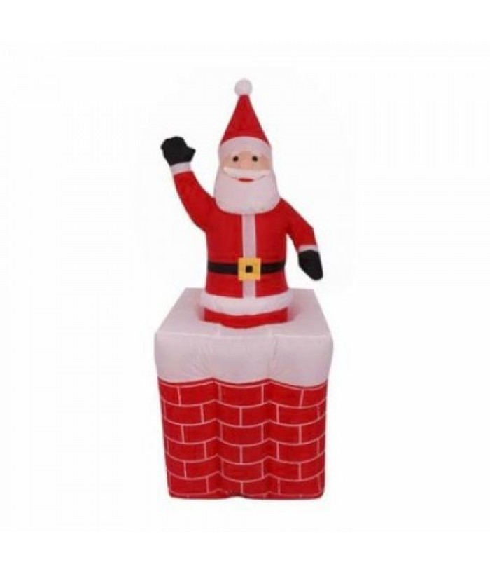 INFLATABLE SANTA IN  & OUT OF CHIMNEY, 180CM