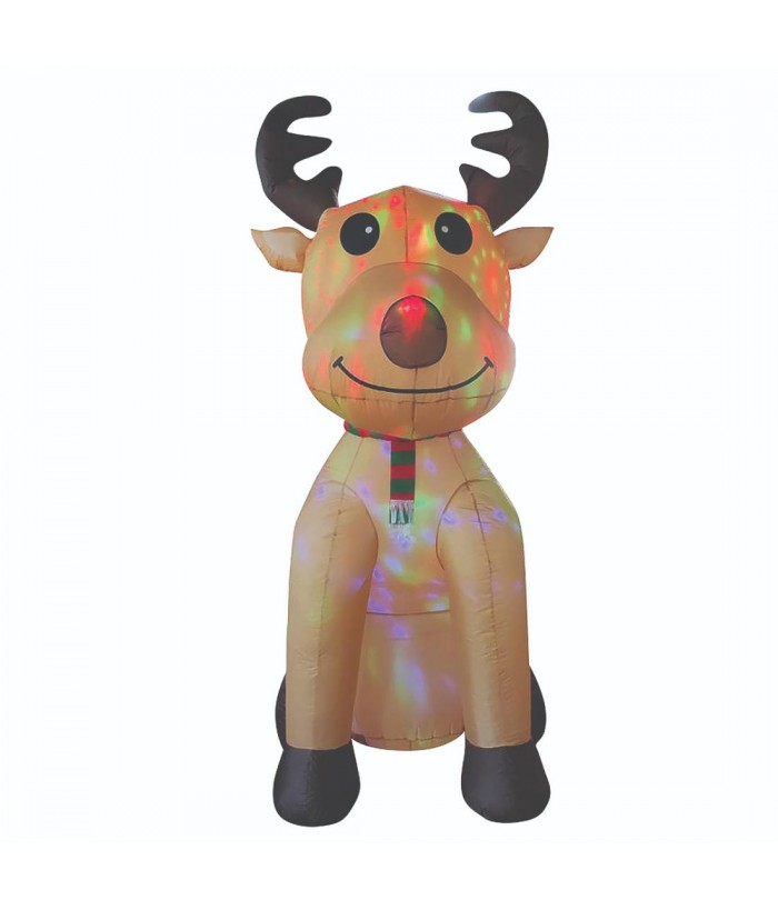 INFLATABLE REINDEER WITH MULI KED DISCO LIGHTS, 2.45mH