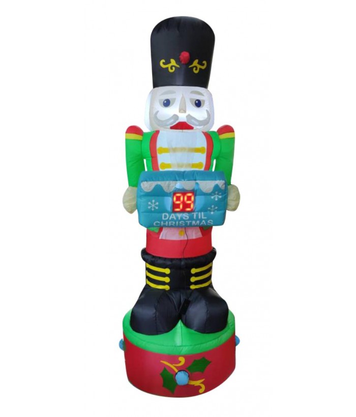 Deal of The Day - INFLATABLE NUTCRACKER COUNTDOWN WHITE WITH LED LIGHTS, 2.45M
