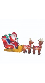 INFLATABLE SANTA SLEIGH 2 DEERS WITH LED LIGHTS, 2.7M