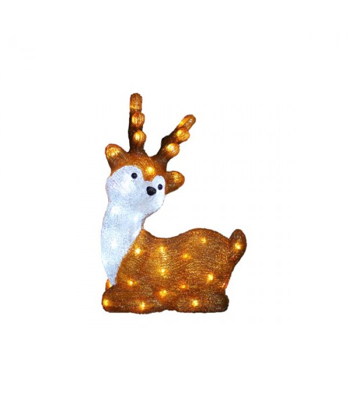 Acrylic Sitting Cute Reindeer with LED Lights