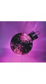 Pink Illuminated Christmas Glass Bauble 