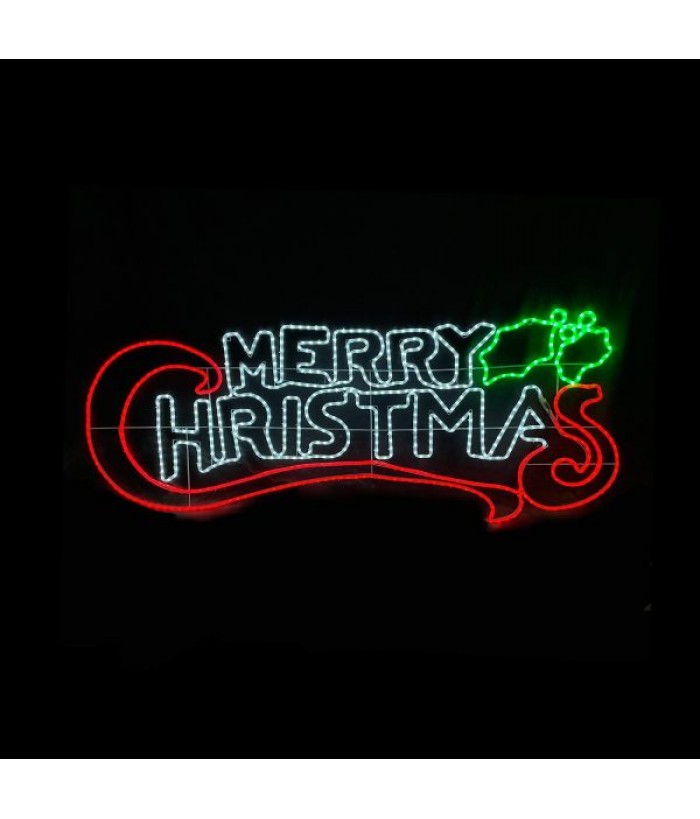 CHRISTMAS SIGN RED & WHITE 100CM