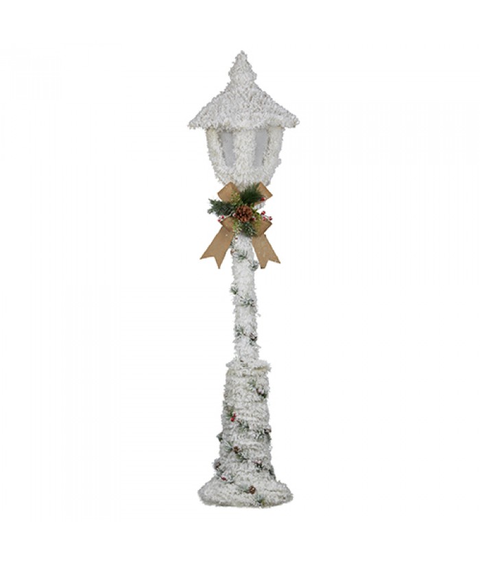 SNOWY CHRISTMAS LAMP POST WITH LIGHTS 150CM HEIGHT