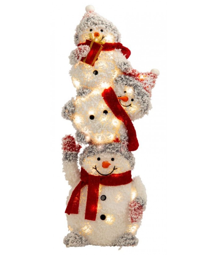 LED FROSTY STACKED SNOWMAN, 108cm