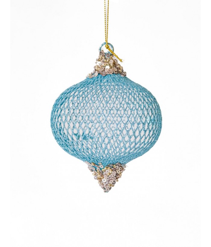 BLUE BALL HANGING DECO 10CM