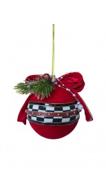 RED BALL HANGING ORNAMENT 10cm