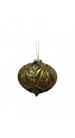 GREEN GOLD PATTERNED DROP HANGING