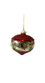 RED MIRRORED HOLLY DROP HANGING