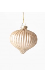 CHAMPAGNE STRIPED DROP HANGING 8CM