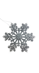 SNOWFLAKE HANGING SILVER, 11CM