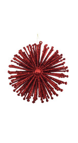 FIREWORK HANGING RED ORNAMENT, 11CM