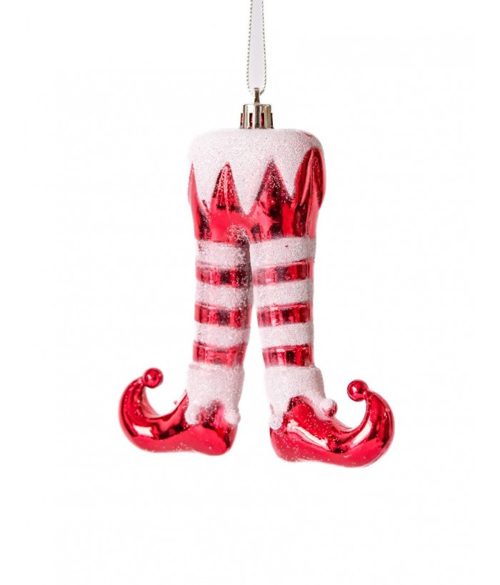 RED WHITE ELF LEGS DECO