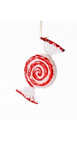 LOLLY ORNAMENT SPIRAL RED 15CM