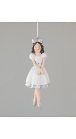 ORNAMENT - BALLET GIRL WHITE, 10.5CM 