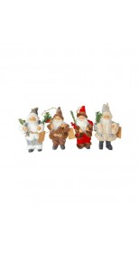 SANTA ORNAMENT 12CM TALL  (SET OF 4)