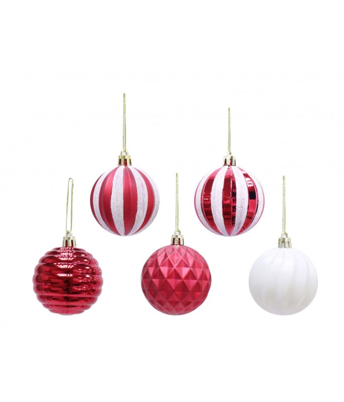 CANDY CANE BAUBLES, 6cm (PACK OF 35)