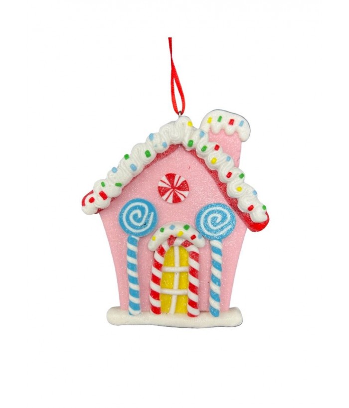 XMAS CANDY HOUSEHANGING DECO 11CM