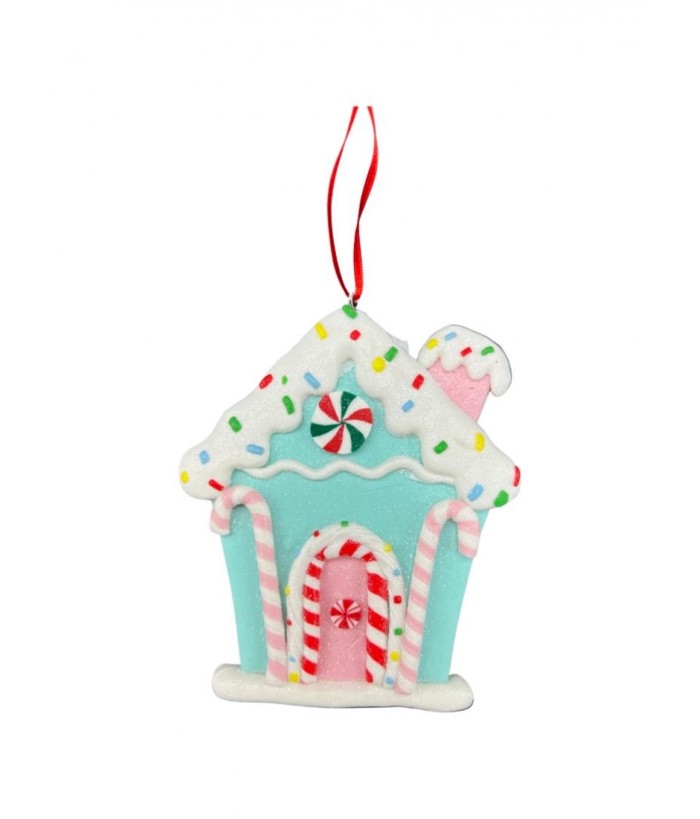 XMAS CANDY HOUSE HANGING  11CM