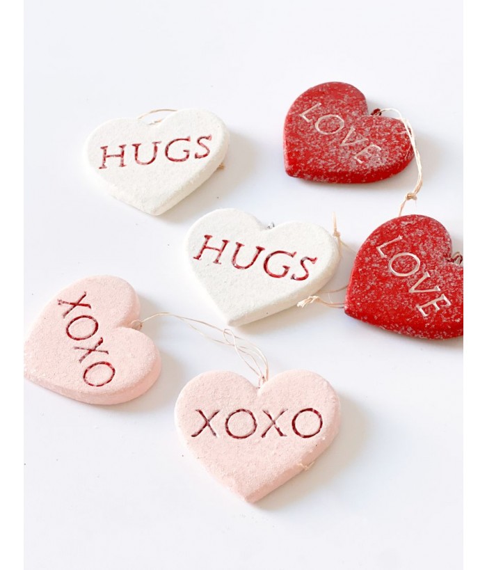 CANDY HEART ORNAMENT SET OF 6