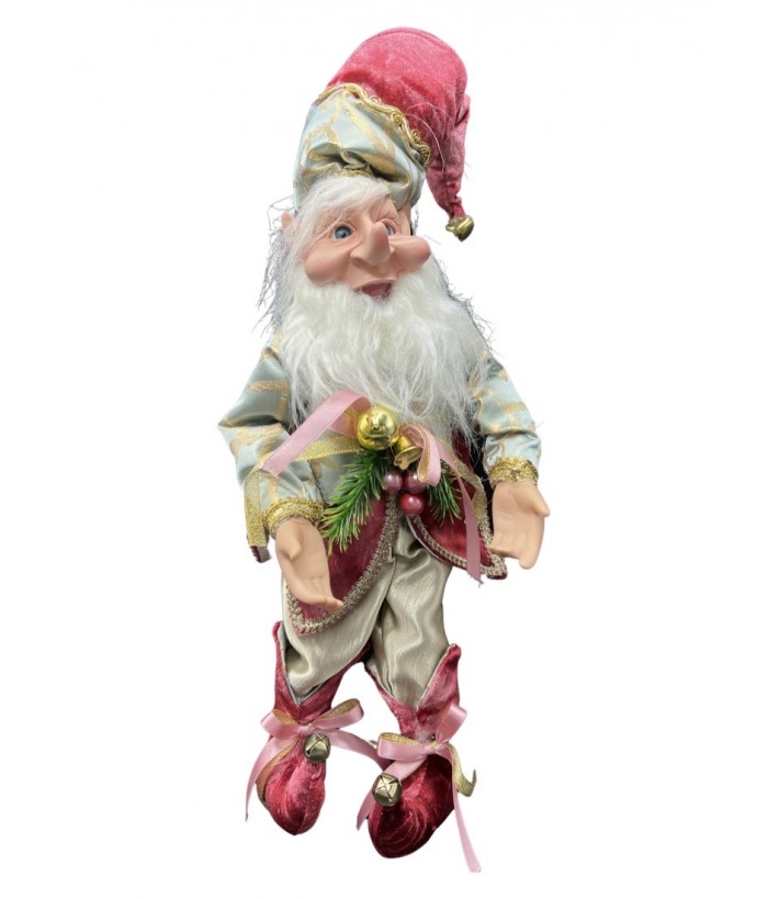 POSABLE PINK-BLUE ELF 40CM TALL