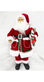 SANTA WITH CANDY CANE, 47CM