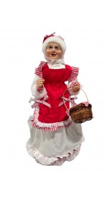 MRS CLAUS WITH COOKIES BASKET, 47CM