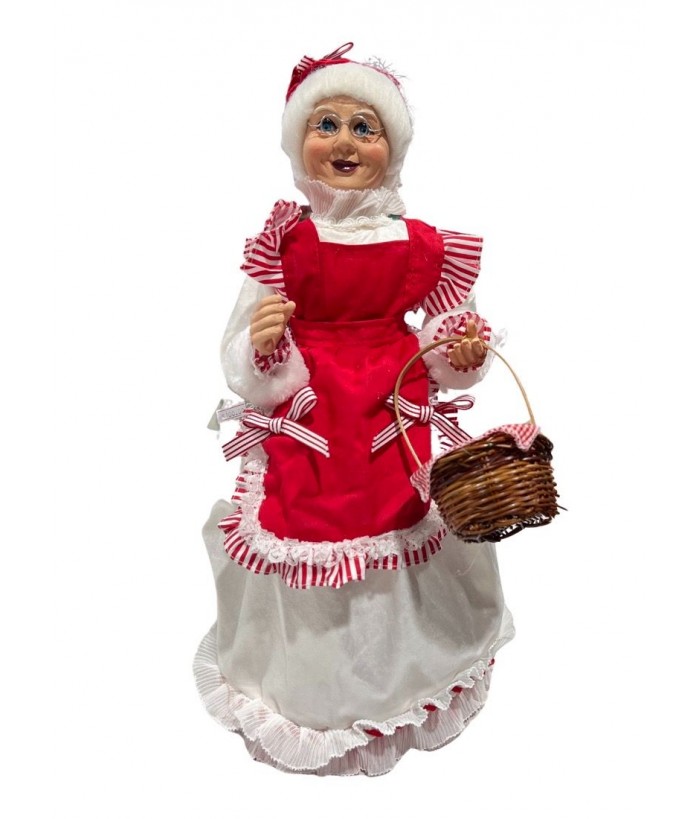 MRS CLAUS WITH COOKIES BASKET, 47CM