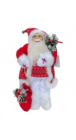 SANTA CLAUS WITH XMAS TREE AND BAG OF GIFTS 45CM HEIGHT