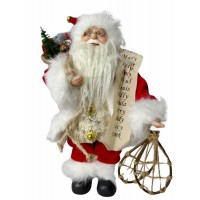 Deal of The Day - SANTA WITH NAME LIST RED, 30CM TALL  
